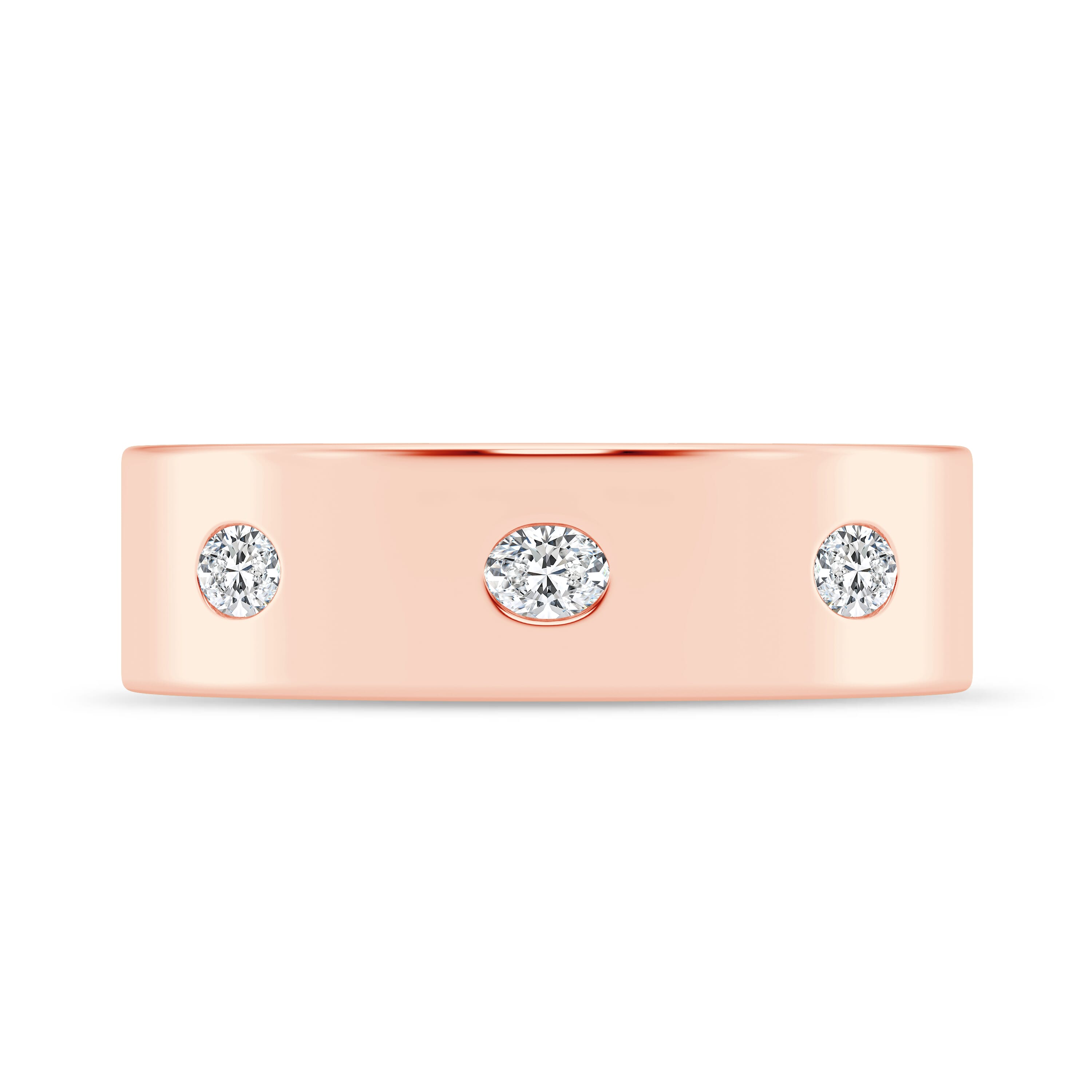 Flush Set Oval Lab Diamond Band (7mm)