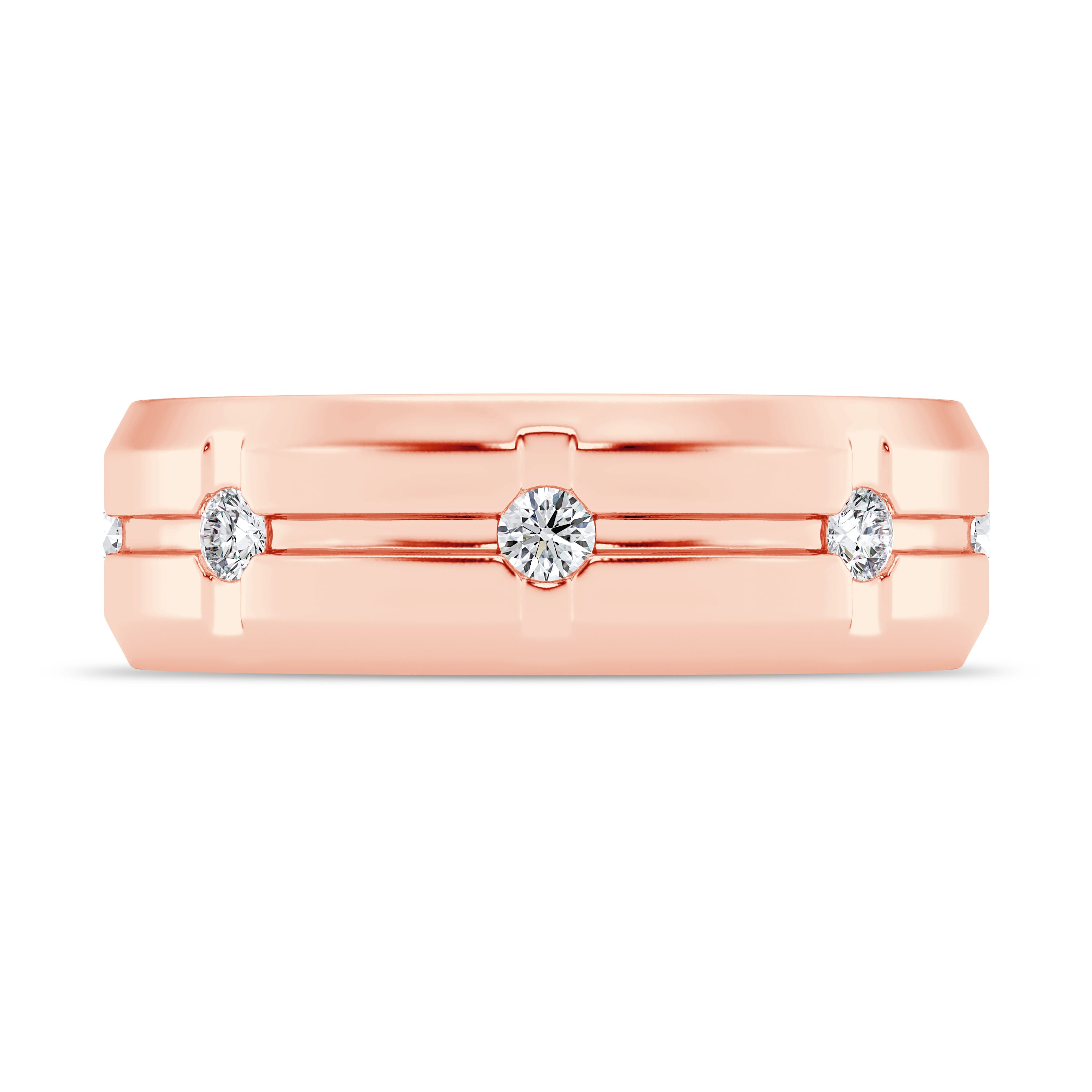 Grooved Diamond Eternity Band (7mm)