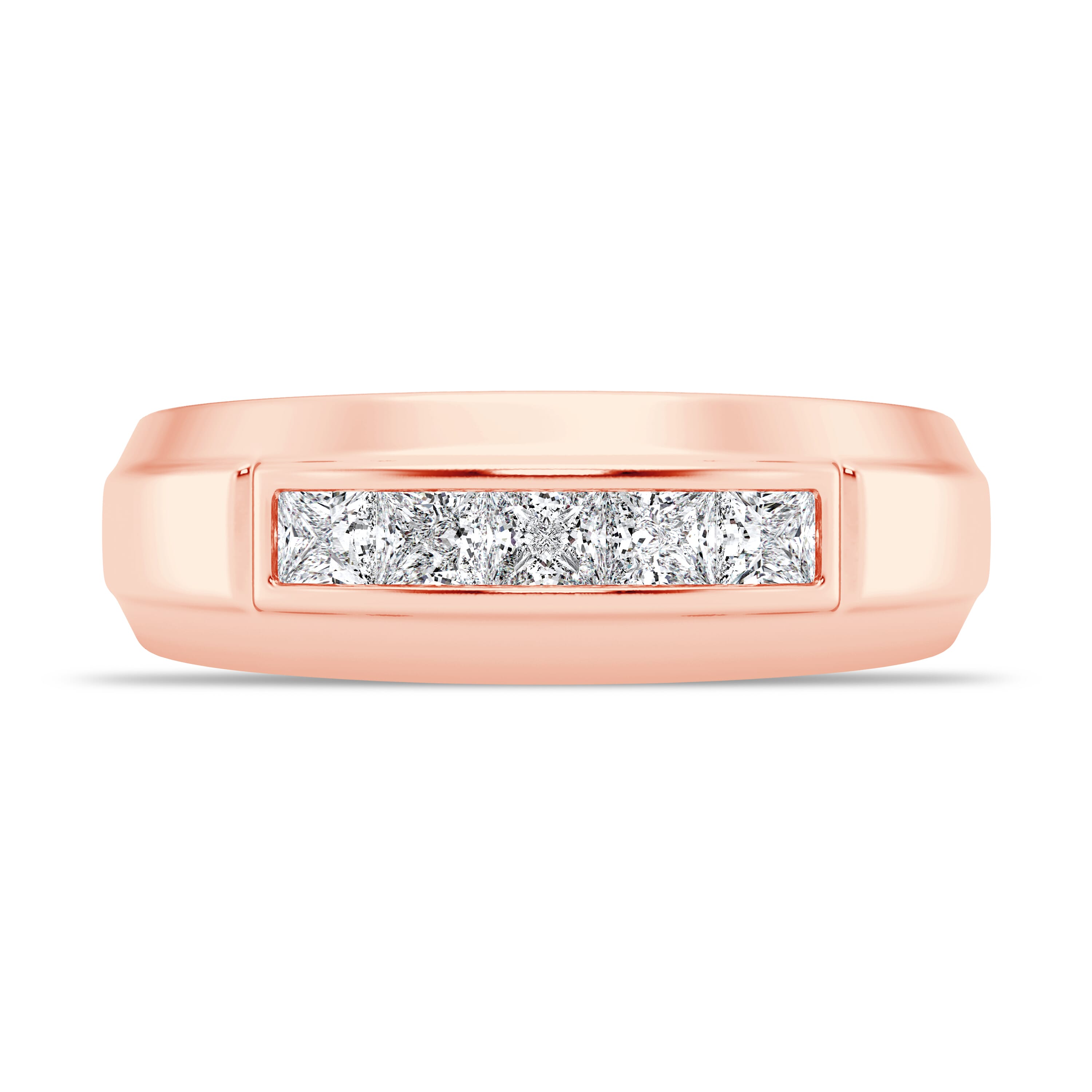 Raised Channel-Set Princess-Cut Diamond Band (7mm)