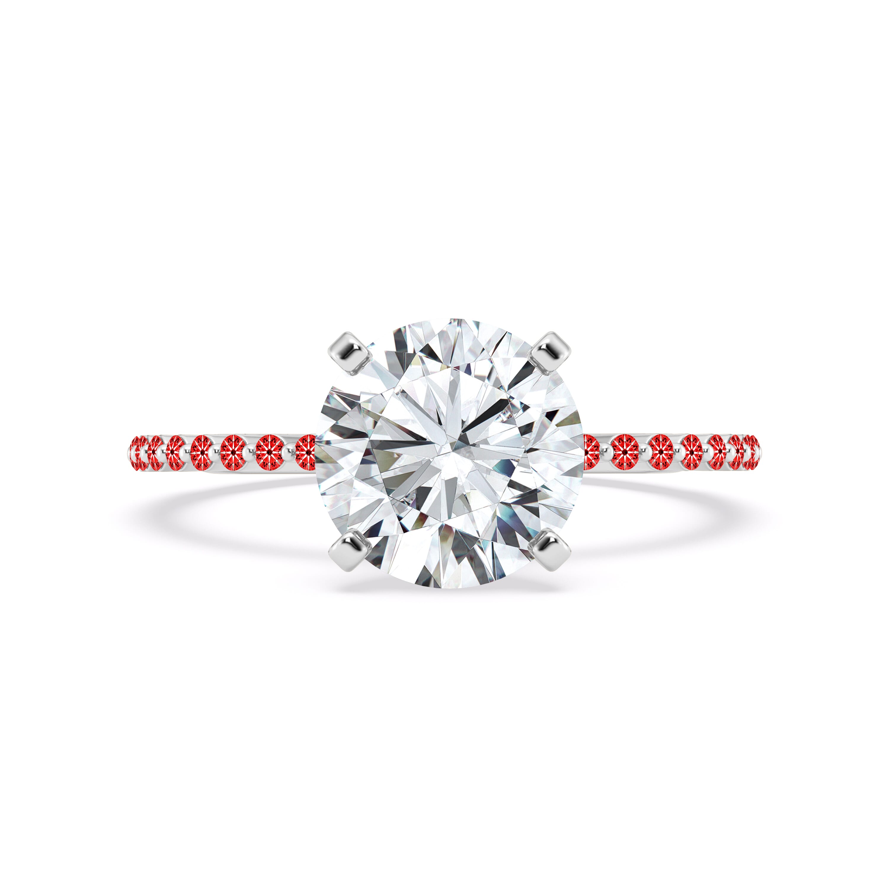 14K White Gold Signature Hearts & Arrows Hidden Halo Shared Prong Engagement Ring (1/4ct. tw.)