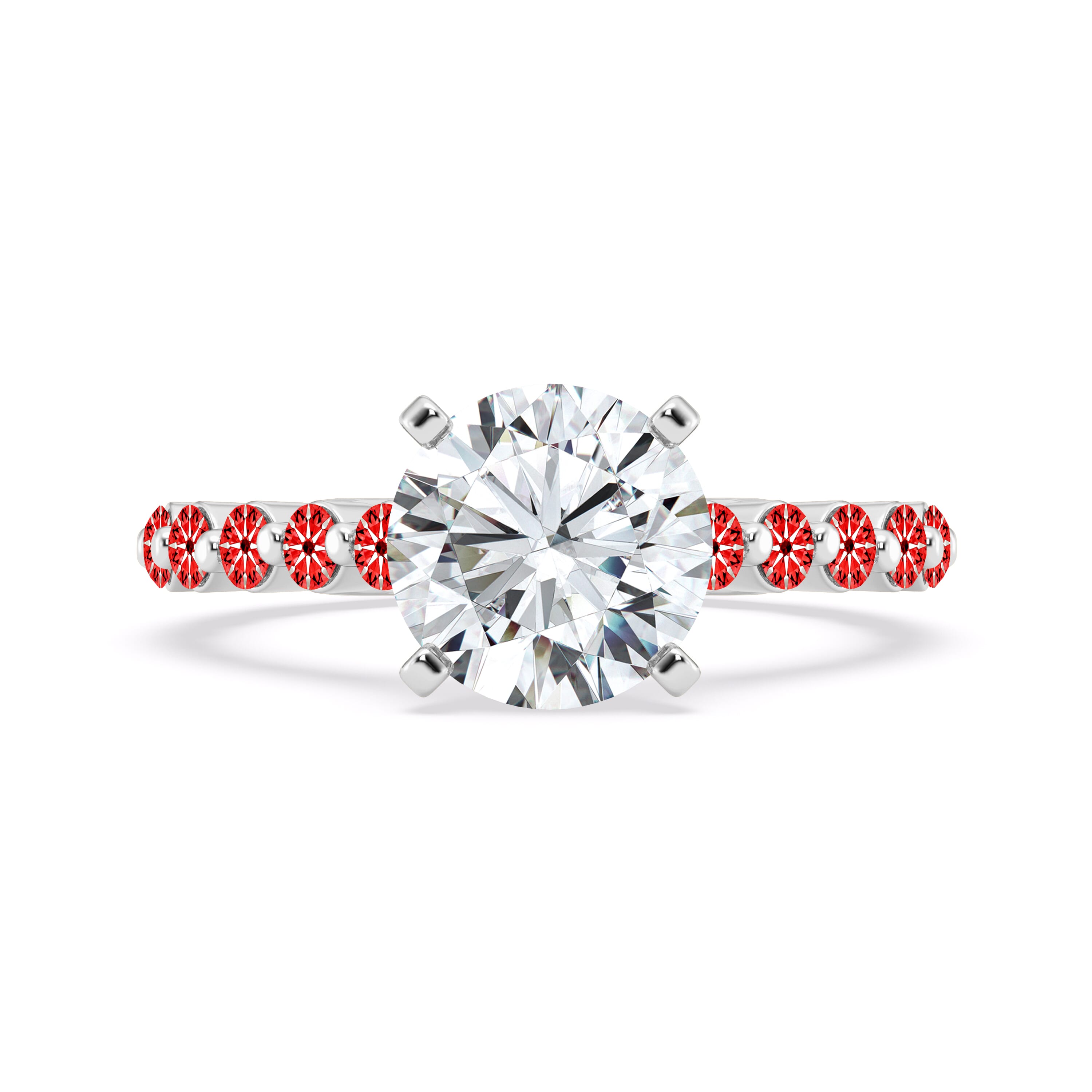 Platinum Signature Hearts & Arrows Shared Prong Cathedral Engagement Ring (.70ct. tw.)