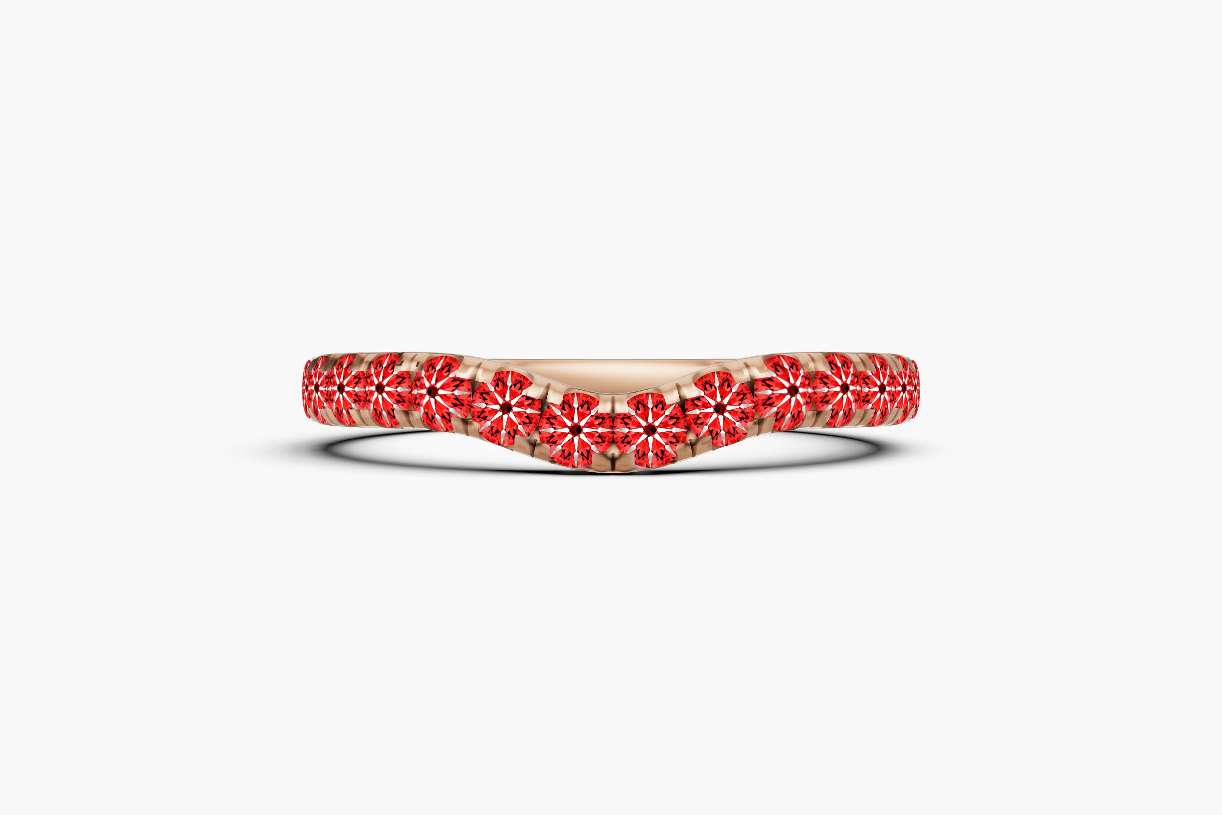 14K Rose Gold Signature Hearts & Arrows Curved Lab Band (1/2ct. tw.)