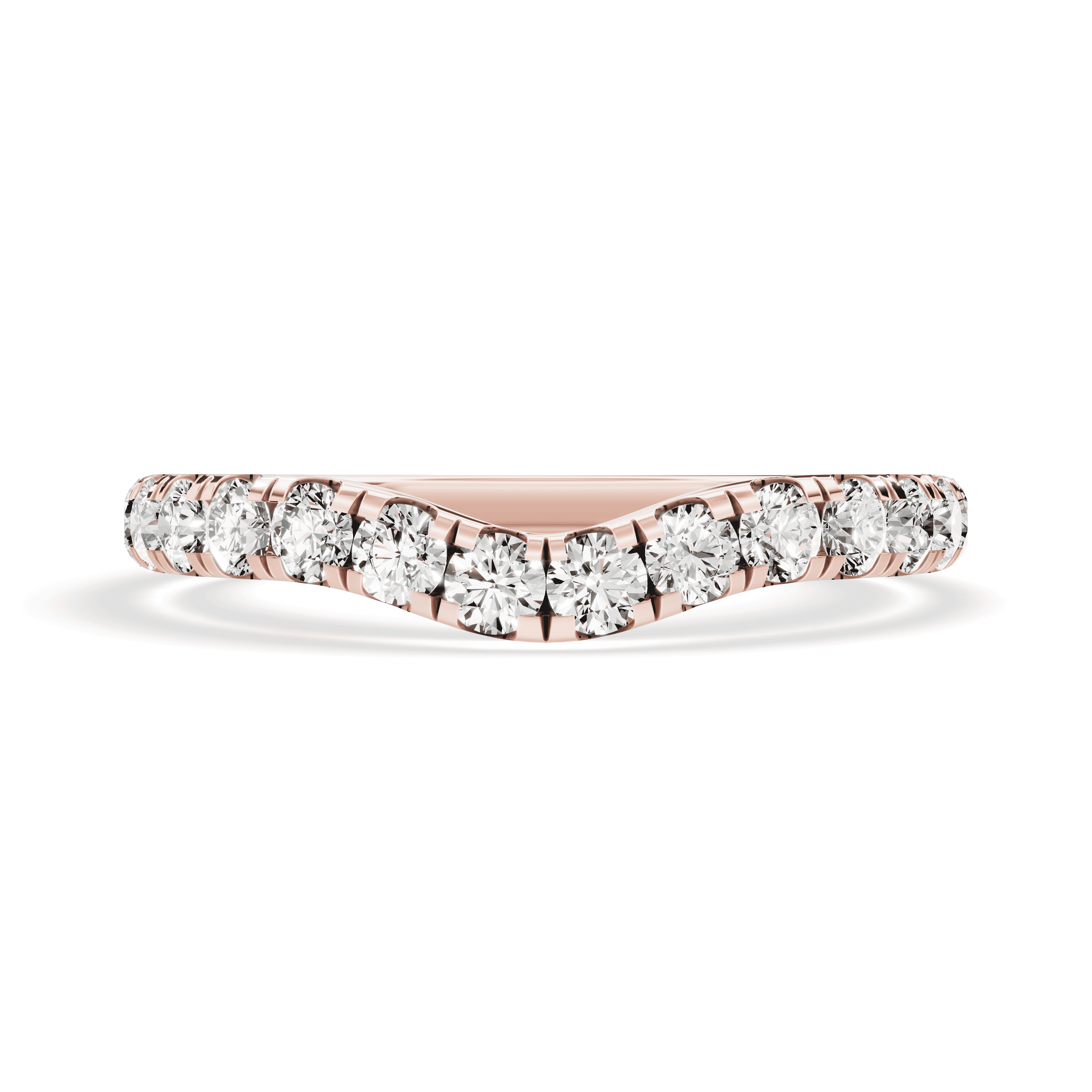14K Rose Gold Signature Hearts & Arrows Curved Lab Band (1/2ct. tw.)