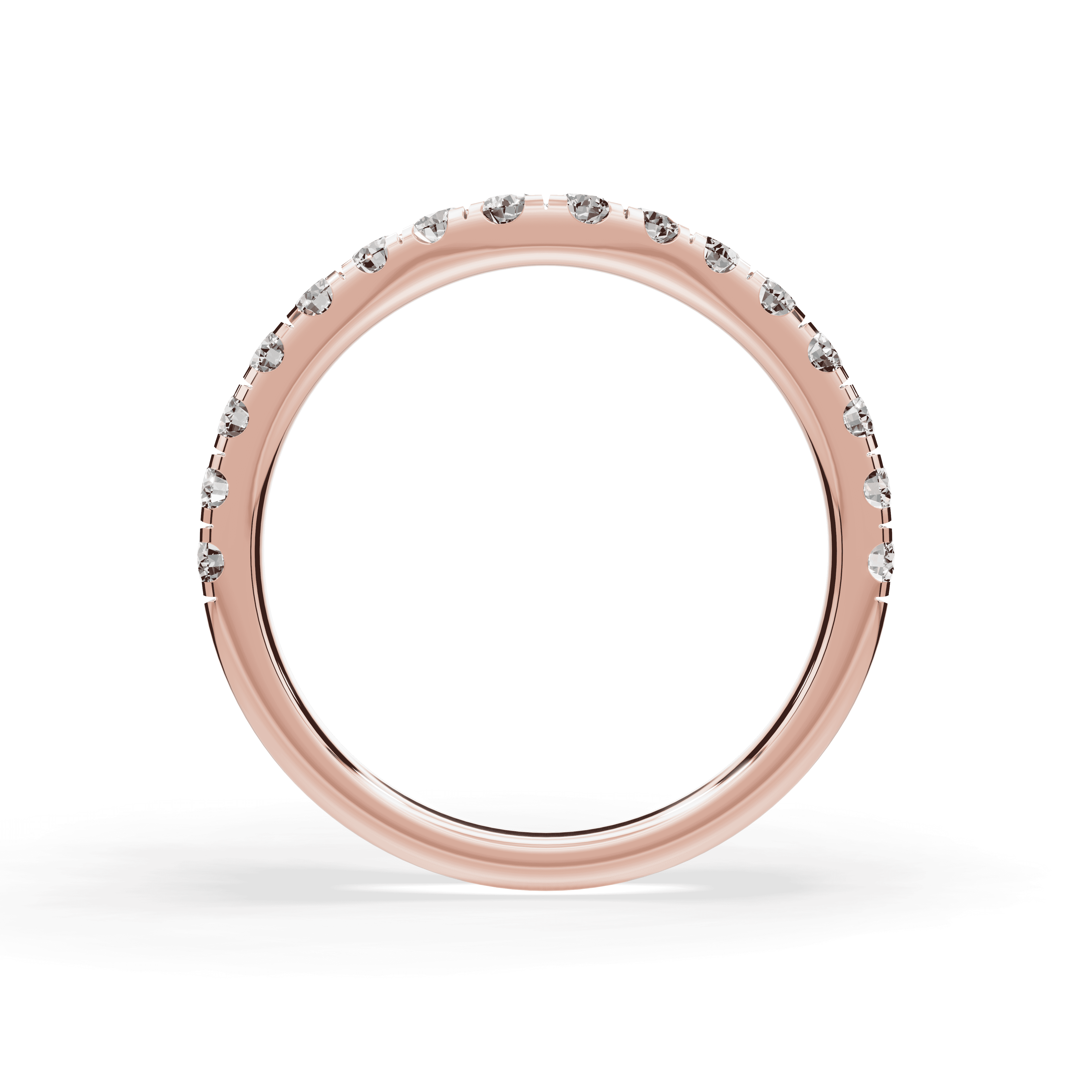 14K Rose Gold Signature Hearts & Arrows Curved Lab Band (1/2ct. tw.)