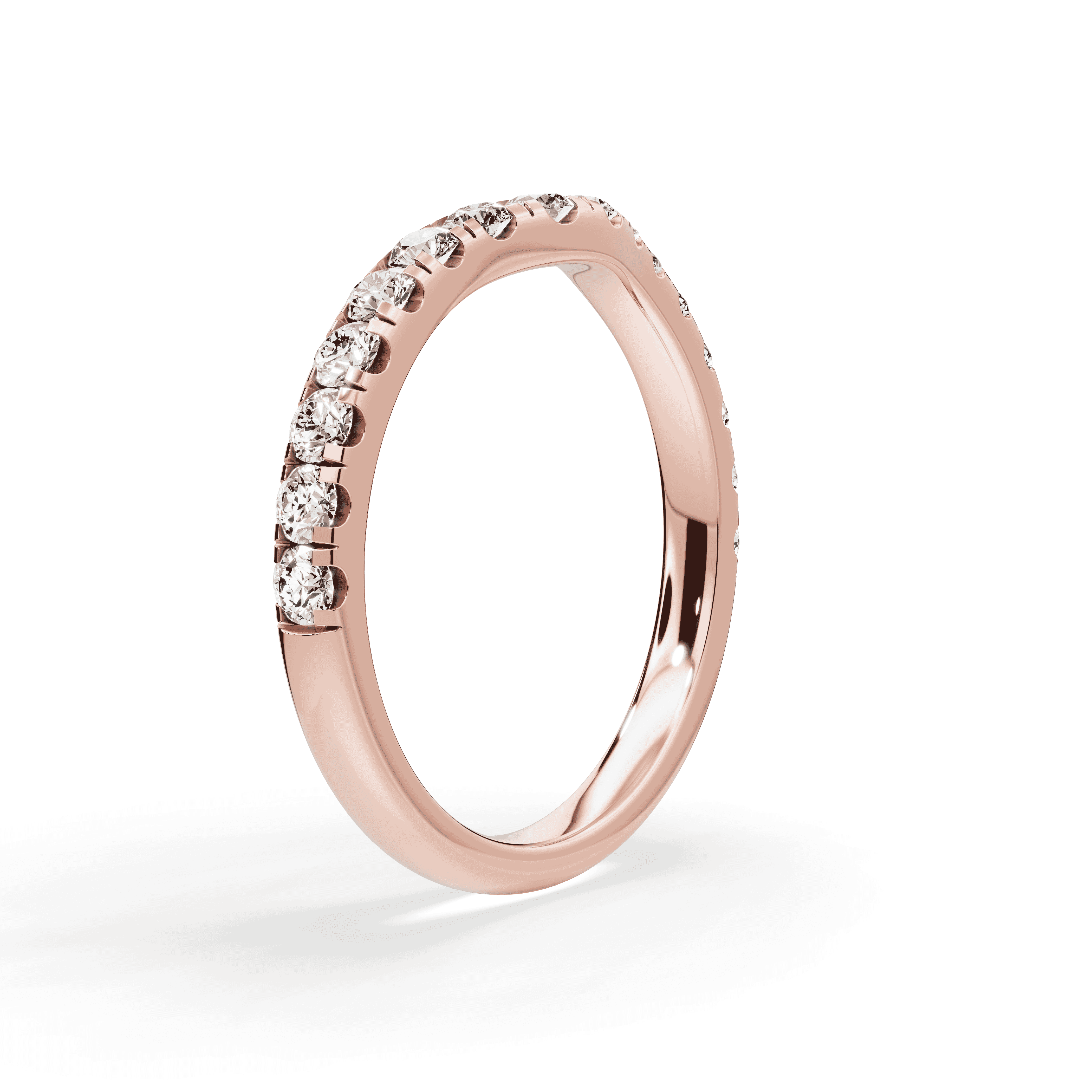 14K Rose Gold Signature Hearts & Arrows Curved Lab Band (1/2ct. tw.)