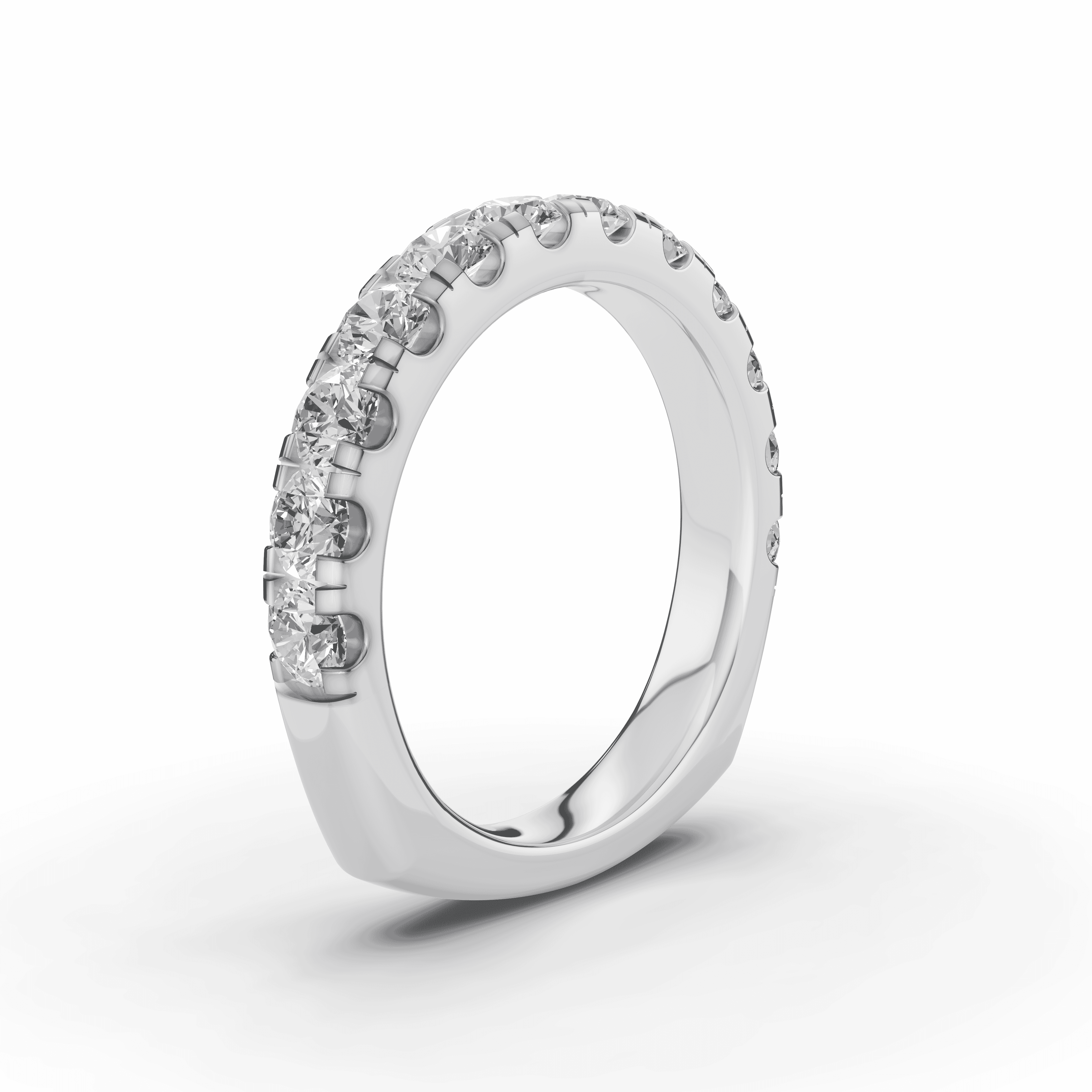 14K White Gold Tradition Pavé Euroshank Band (1.20 ct. tw.)