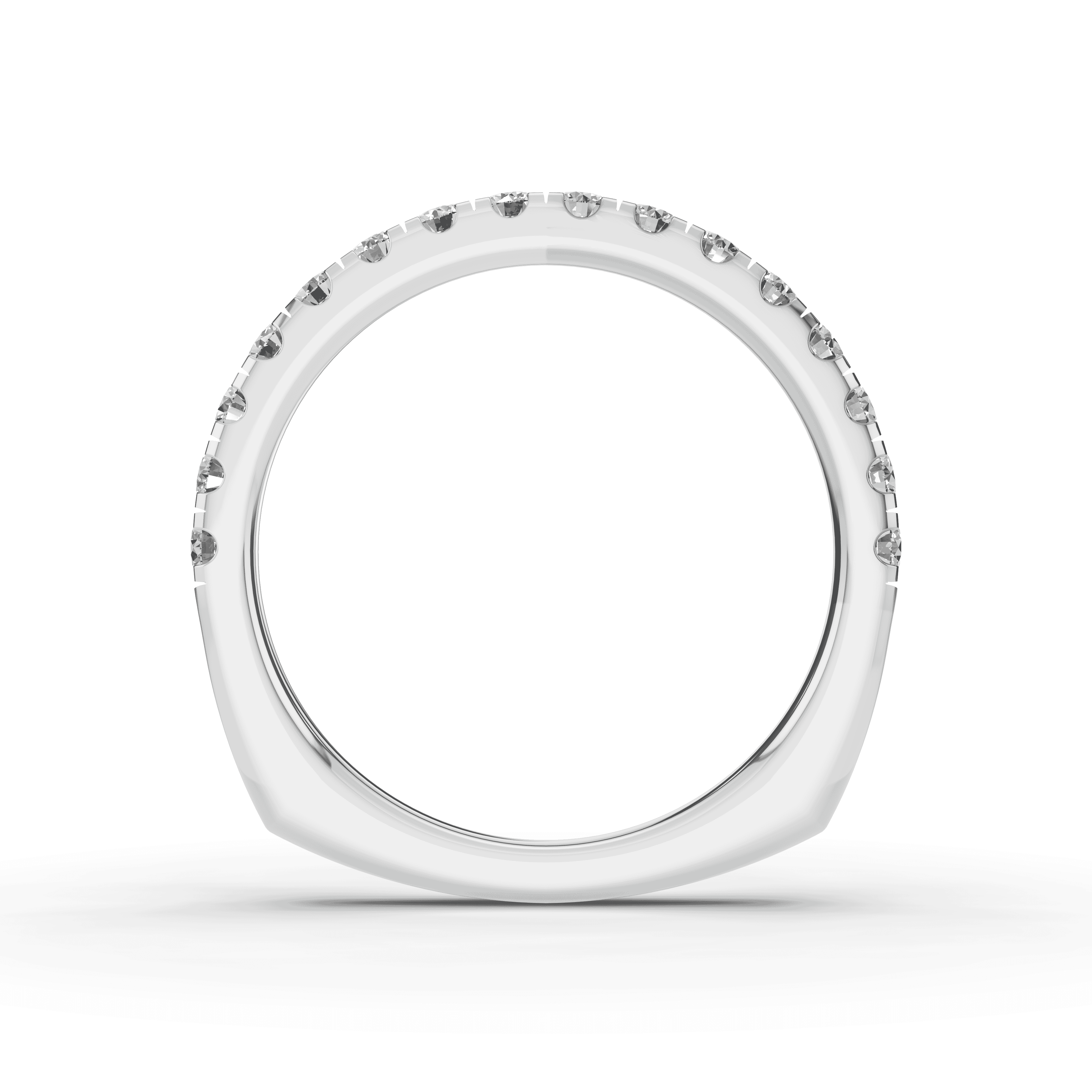 14K White Gold Tradition Pavé Lab Euroshank Wedding Band (½ ct. tw.)