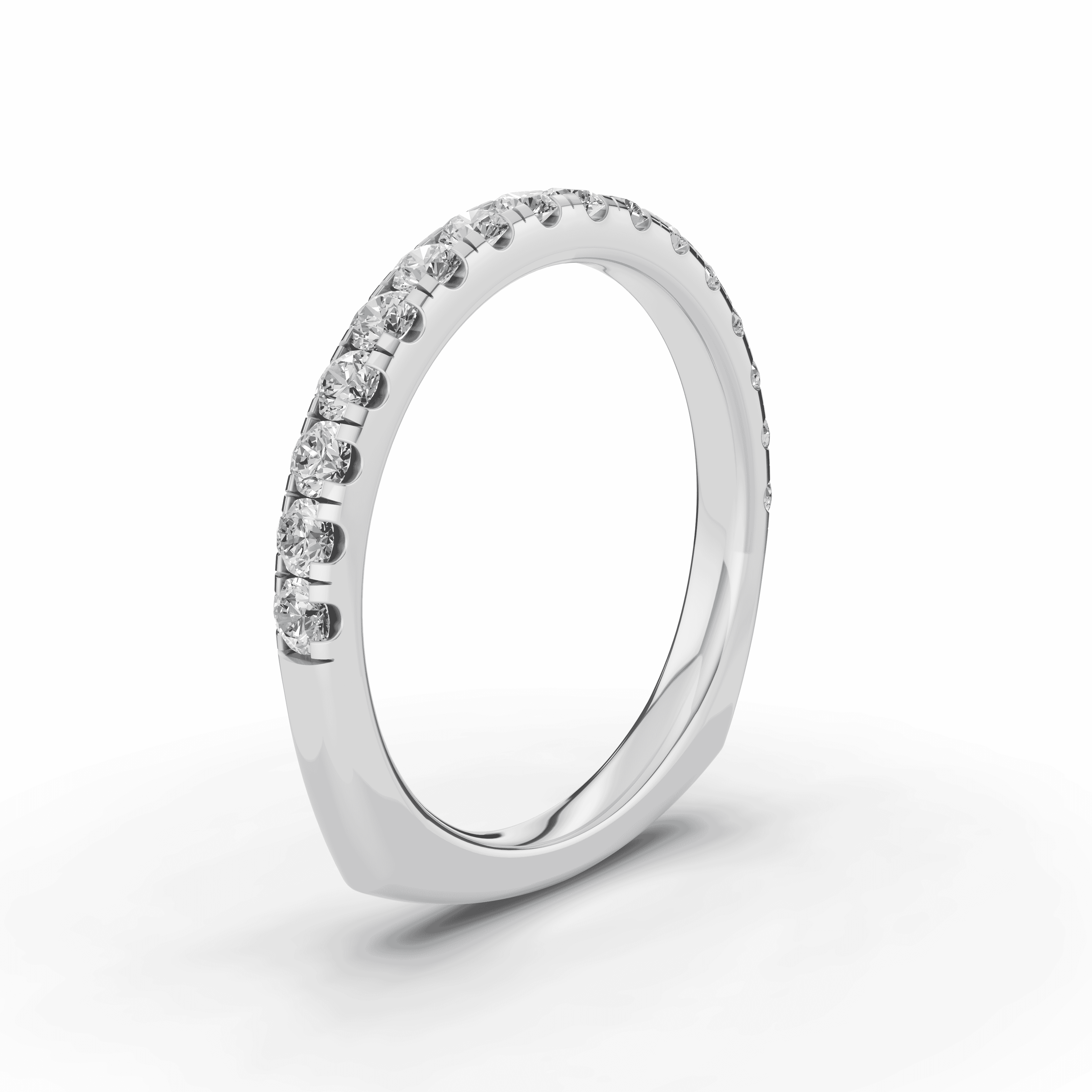 14K White Gold Tradition Pavé Lab Euroshank Wedding Band (½ ct. tw.)